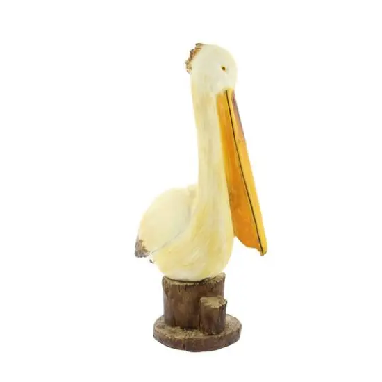 Cream Polystone Coastal Sculpture, Bird 18" x 7" x 7" {7}