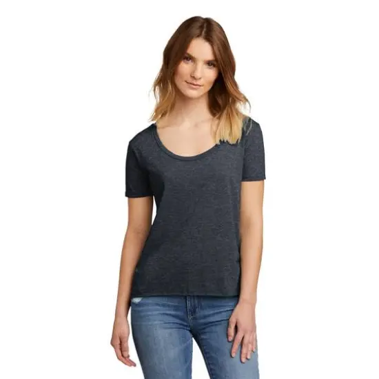 Next Level Women's Festival Scoop Neck T-Shirt Antique Denim {4}