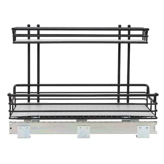 Household Essentials Glidez 2-Tier Cabinet Organizer Black {10}