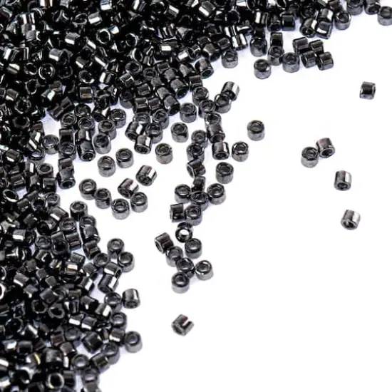 Miyuki Delica Glass Round Seed Beads, 11/0 Gunmetal {1}