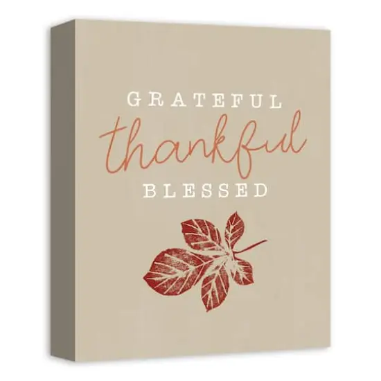 Grateful Thankful Blessed Canvas Wall Art {3}
