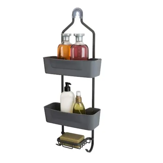 Bath Bliss Gray Aluminum Shower Caddy {5}