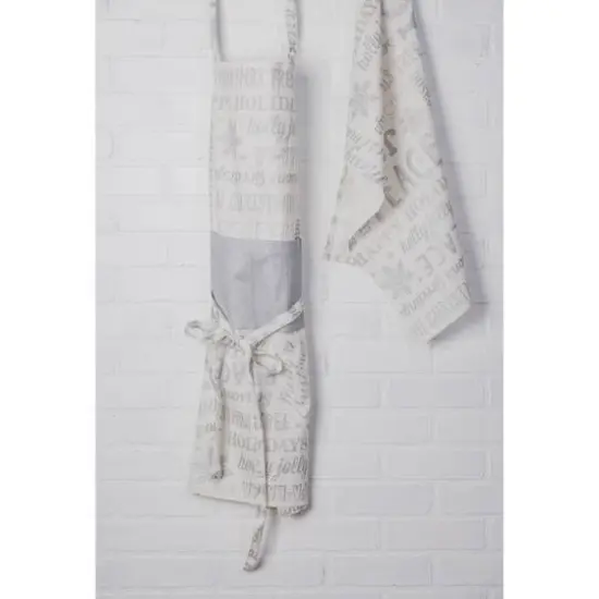 DII&reg; Silver Christmas Collage Dishtowel Set {6}