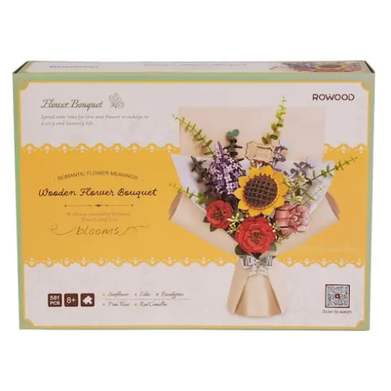 Rowood Wooden Flower Bouquet 3D Wooden Puzzle {7}