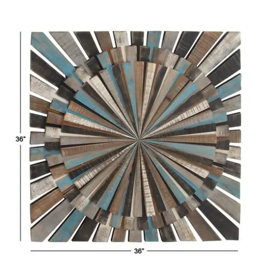 36" Multicolor Radial Wood Wall D&eacute;cor {3}