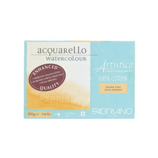 Fabriano&reg; Artistico Traditional White Cold Press Watercolor Block, 5'' x 7'' {1}