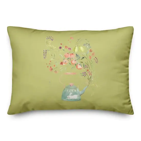 Tea Pot Spring Showers 14" x 20" Throw Pillow {3}