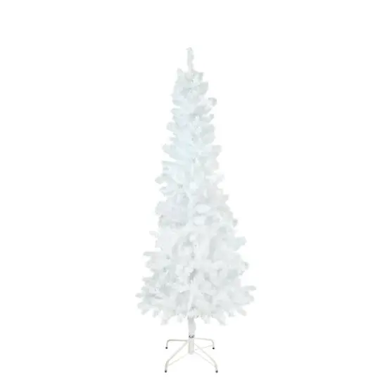 7.5ft. Unlit White Glimmer Pencil Spruce Artificial Christmas Tree {1}
