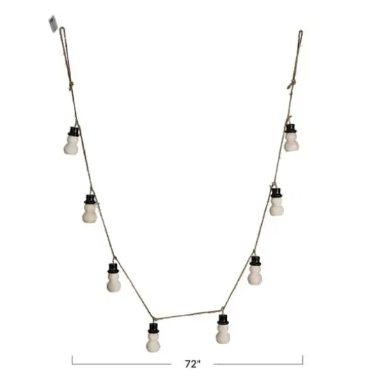 Hello Honey&reg; 6ft. Decorative Wood Snowman with Jute Rope Garland {5}