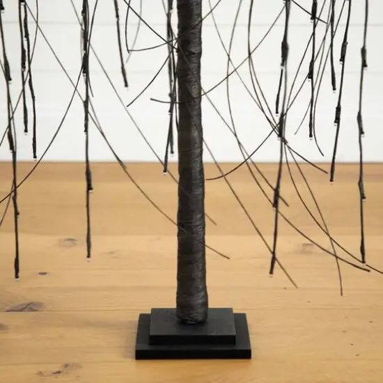 4ft. Orange & Purple LED Pre-Lit Halloween Black Willow Artificial Fall Tree {7}