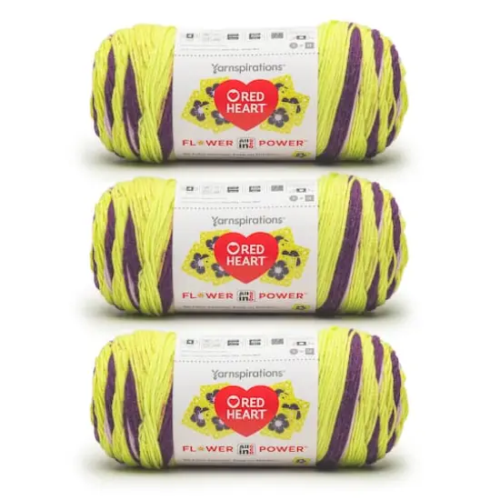 3 Pack Red Heart&reg; All In One Flower Power&trade; Yarn Dapper Daphne {1}
