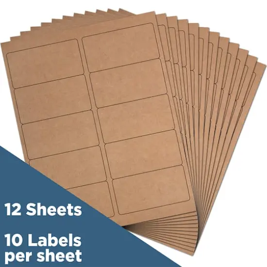 JAM Paper Standard Address Labels, 120ct. Kraft Brown {4}