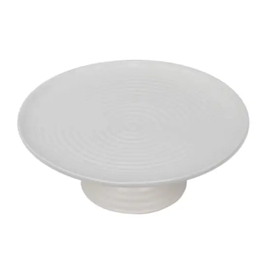 11.75" White Stoneware Cake Stand by Ashland&reg; {1}
