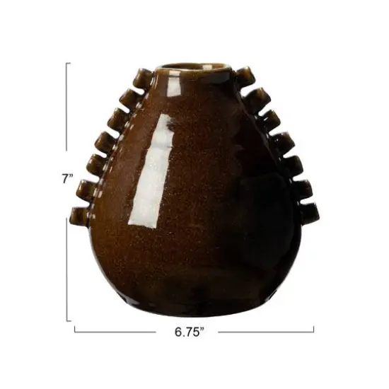 Hello Honey&reg; 7" Brown Terra Cotta Vase with Hobnails {6}