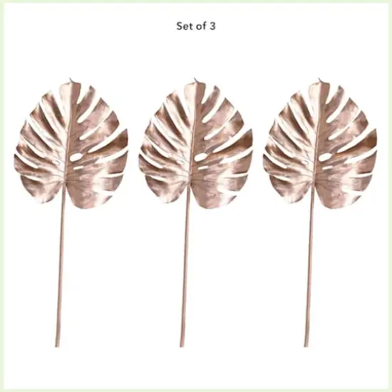 41" Rose Gold Monstera Leaf Stems, 3ct. {4}