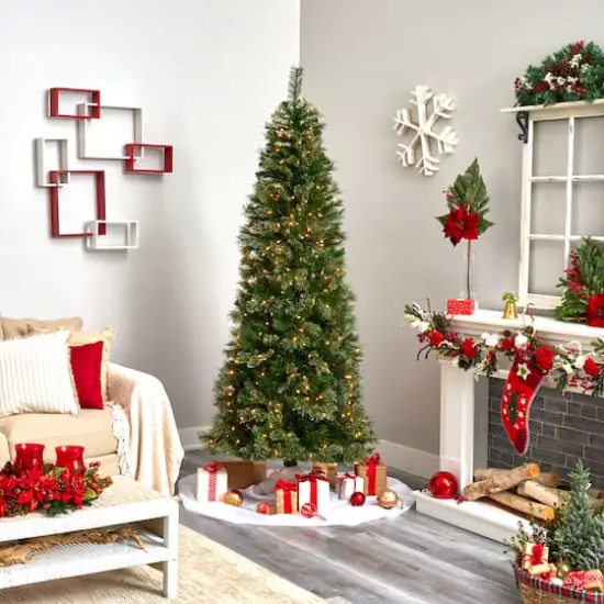 7.5ft. Pre-Lit Cashmere Fir Artificial Christmas Tree, Clear Lights {6}