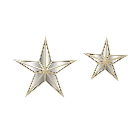 Cream Mirror Stars Glam Wall Decor Set {1}