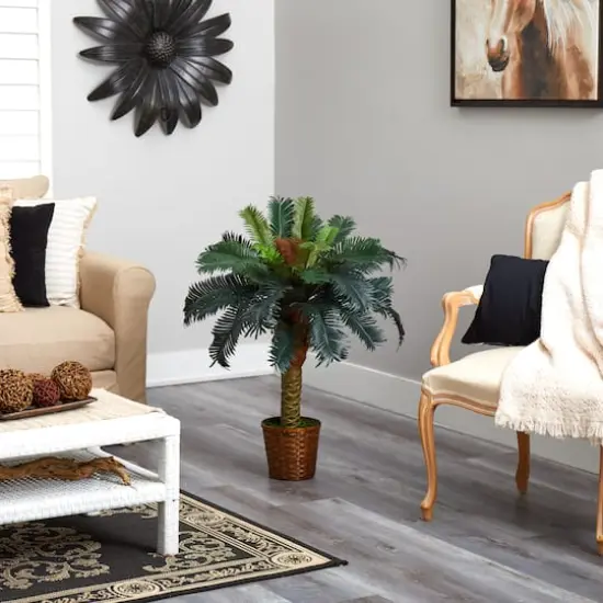 3ft. Sago Palm Tree in Woven Planter {5}