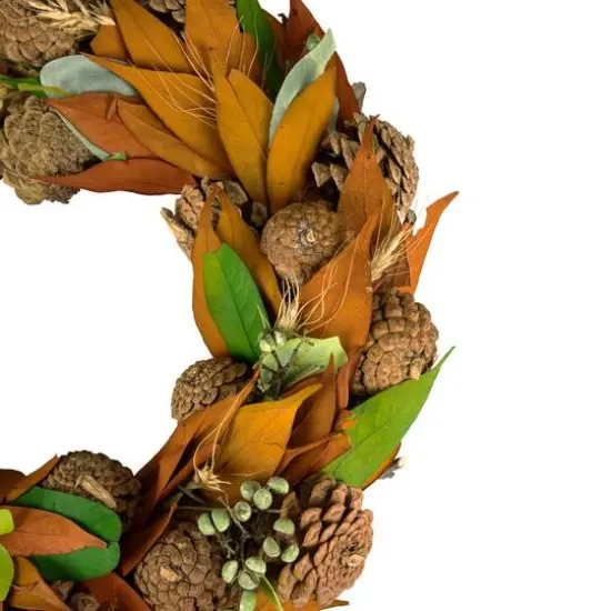 12" Fall Foliage & Pinecones Autumn Harvest Wreath {3}
