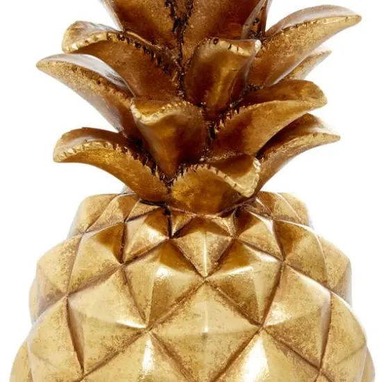 Gold Polystone Traditional Decorative Pineapple , 18" x 7" x 7" {6}