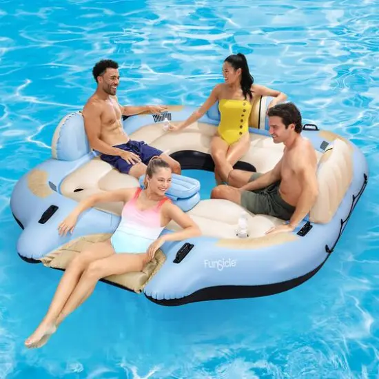 Funsicle 9ft. Tahoe Party Island Inflatable Water Float {3}