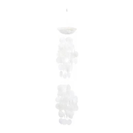 27" Capiz Coastal Windchime White {3}