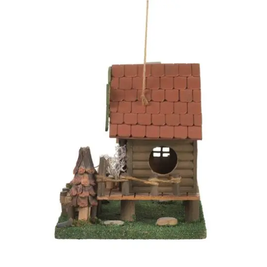 10.25" Rustic Woodland Cabin Birdhouse {5}