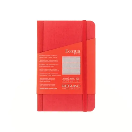 Fabriano&reg; EcoQua Plus Lined Red Fabric-Bound Notebook {3}