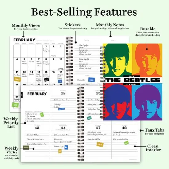 TF Publishing 2024 Colorful Beatles Medium Planner {7}