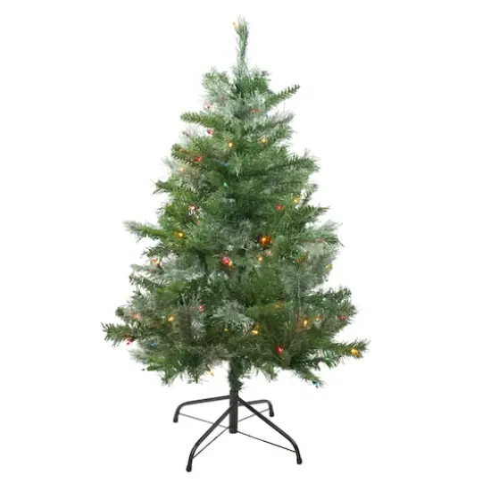 4ft. Pre-Lit Mixed Cashmere Pine Artificial Christmas Tree, Multicolor Lights {1}