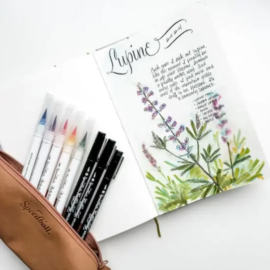 Speedball&reg; Hand-Lettering Calligraphy & Watercolor Brush Marker Set {5}