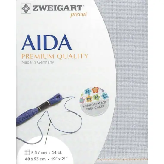 Zweigart&reg; Stern-Aida 14 Count Pre-Cut Fabric Steel-Gray {1}