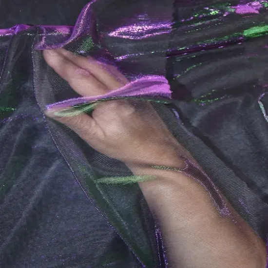 Feldman Purple & Green Metallic Knit Fabric {4}