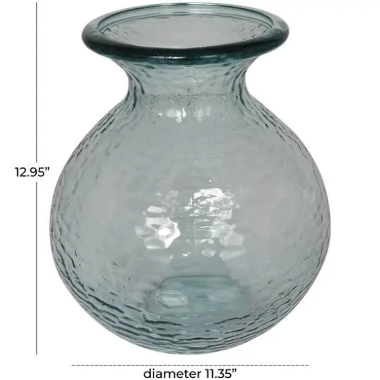 13" Clear Recycled Glass Vase {10}