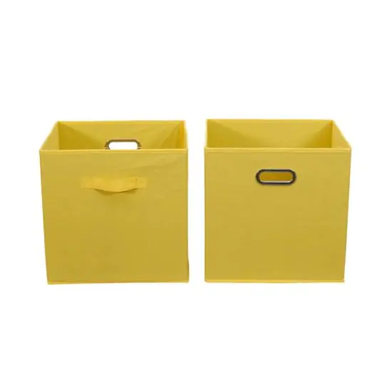 2 Pack Household Essentials 13" Fabric Storage Bins Yellow {1}