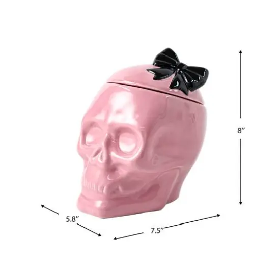 8" Pink Skeleton Ceramic Cookie Jar by Ashland&reg; {5}