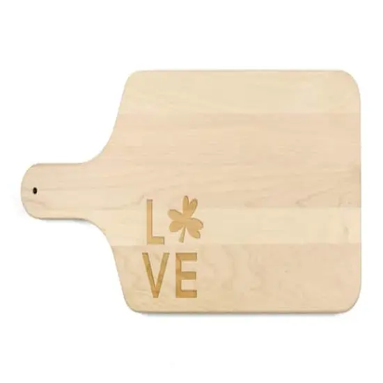 17" Love Clover Maple Paddle Cutting Board {1}