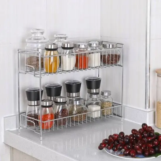 NEX&trade; Silver 2-Tier Standing Rack Countertop Storage Organizer {5}