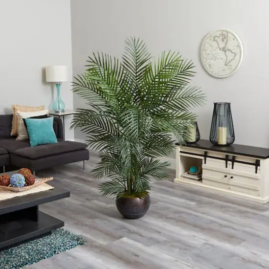 5.5ft. Areca Palm Tree in Brown Planter {4}