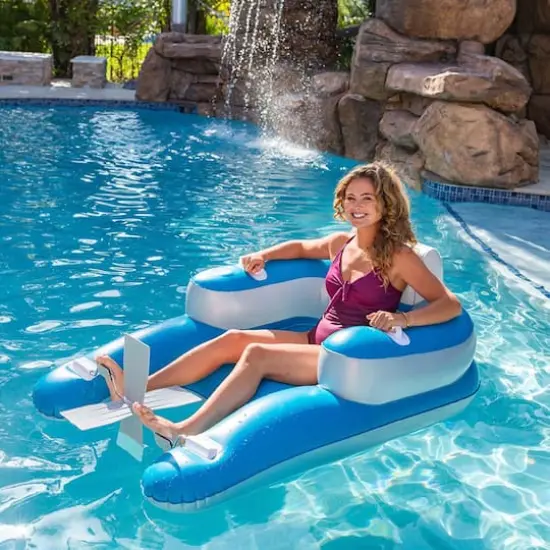 PoolCandy Pedal Runner Deluxe Foot Powered Pool Lounger {3}