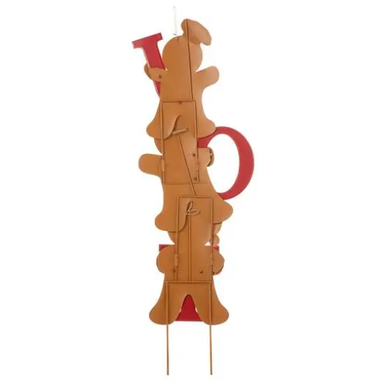 Glitzhome&reg; 46.75'' JOY Gingerbread Man Metal Yardstakes {9}