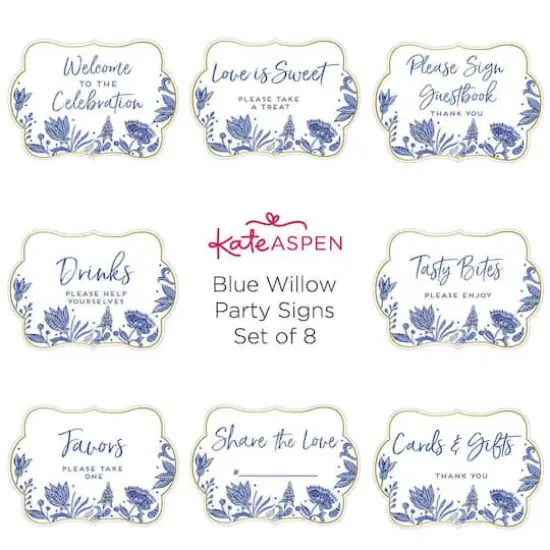 Kate Aspen&reg; Blue Willow D&eacute;cor Sign Kit {5}