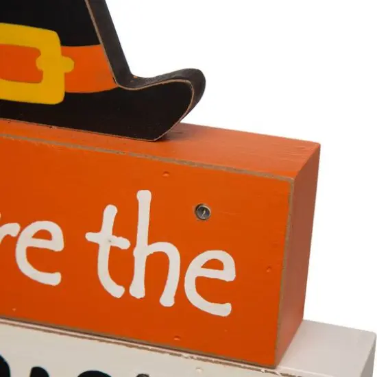 Glitzhome&reg; 12" Halloween Wooden Lighted Word Block Table D&eacute;cor {6}