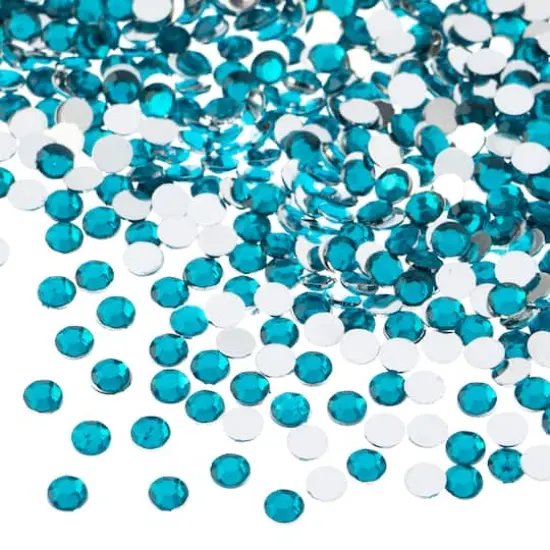 John Bead Acrylic Round Flat Back Rhinestones, 4mm Turquoise {1}