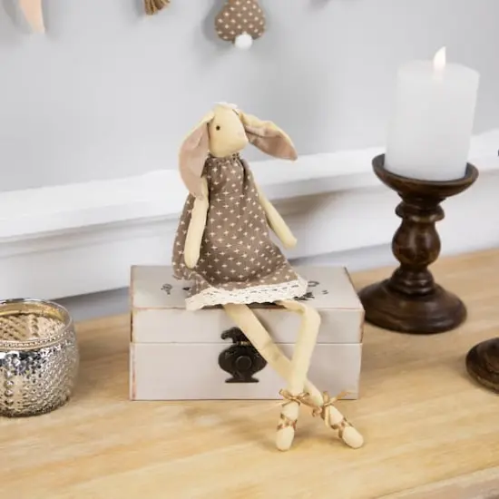 12" Long Legged Sitting Ballerina Girl Bunny Easter Figure {3}