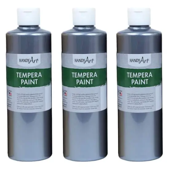 Handy Art&reg; Silver Metallic Tempera Paint, 3ct. {1}