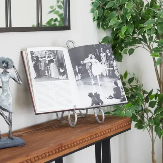 14" Gray Metal Traditional Easel {11}