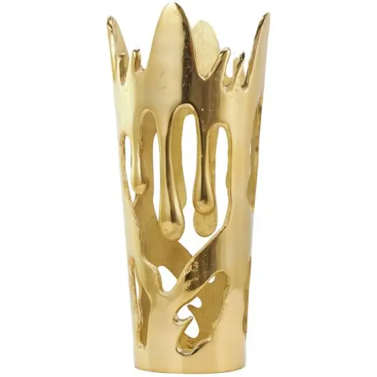 Gold Aluminum Drip Vase with Melting Designed Body Set {6}