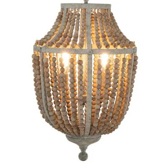 Hello Honey&reg; 27" Metal Chandelier With Wood Beads {11}