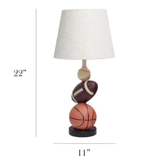 Simple Designs™ 22" Basketball, Baseball, Football Table Lamp with Beige Shade {4}